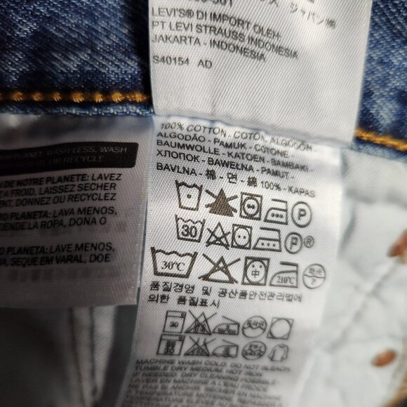 Levis 501 Jeans Mens 38x32 Straight Leg Button Fly Classic‎ Vintage Denim Pants - Picture 14 of 16